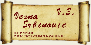 Vesna Srbinović vizit kartica